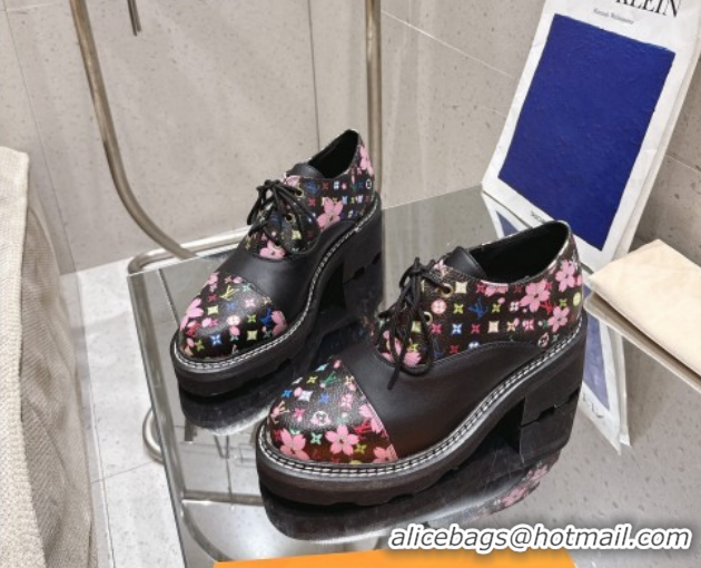 Best Grade Louis Vuitton LV x TM Monogram Canvas and Leather Laced-up Shoes Black LV102204 1022035