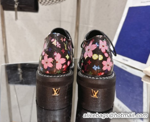 Best Grade Louis Vuitton LV x TM Monogram Canvas and Leather Laced-up Shoes Black LV102204 1022035