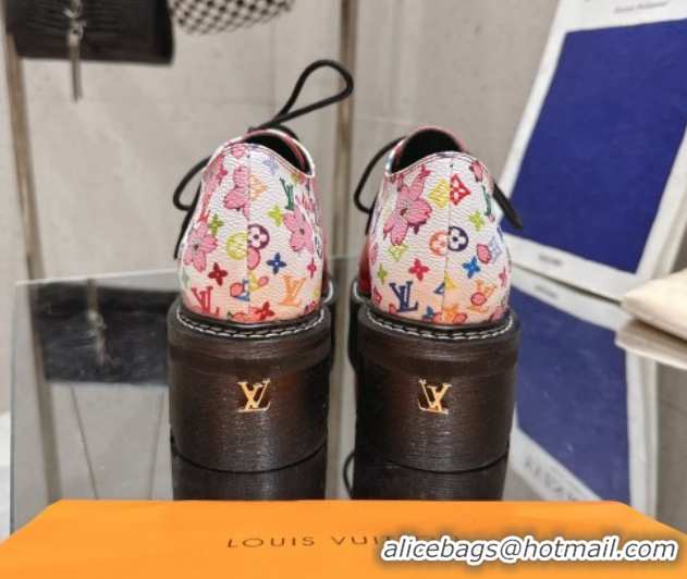 Purchase Louis Vuitton LV x TM Monogram Canvas and Leather Laced-up Shoes Red LV102204 1022036