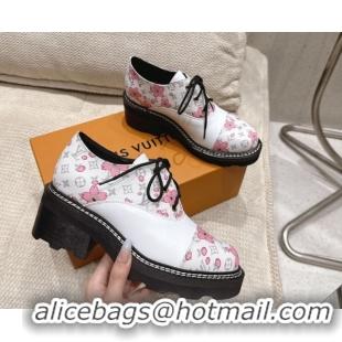 Luxurious Louis Vuitton LV x TM Monogram Canvas and Leather Laced-up Shoes White LV102204 1022040