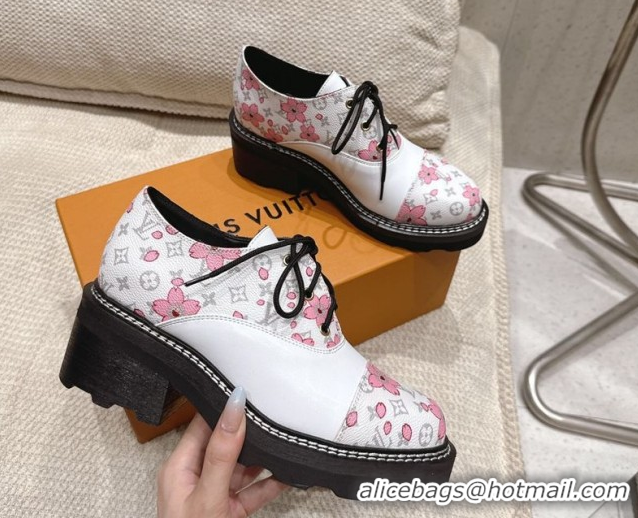 Luxurious Louis Vuitton LV x TM Monogram Canvas and Leather Laced-up Shoes White LV102204 1022040