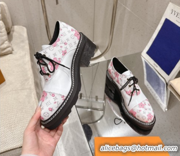 Luxurious Louis Vuitton LV x TM Monogram Canvas and Leather Laced-up Shoes White LV102204 1022040