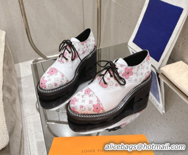 Luxurious Louis Vuitton LV x TM Monogram Canvas and Leather Laced-up Shoes White LV102204 1022040