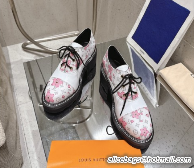 Luxurious Louis Vuitton LV x TM Monogram Canvas and Leather Laced-up Shoes White LV102204 1022040