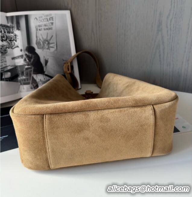 Promotional Saint Laurent LE 5 A 7 Supple Large Bucket Bag in Suede 753837 Brown Top Quality