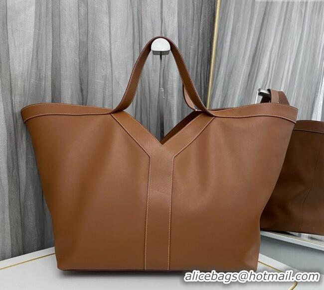 Inexpensive Saint Laurent Y Tote Bag in Leather 817602 Caramel Brown 2025