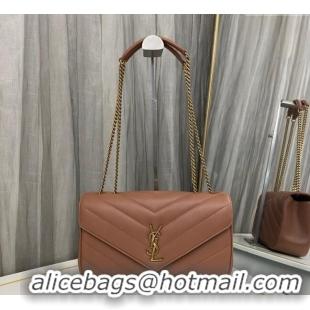 Trendy Design Saint Laurent Loulou Medium Bag in Matelasse Lambskin 801439 Brown 2025