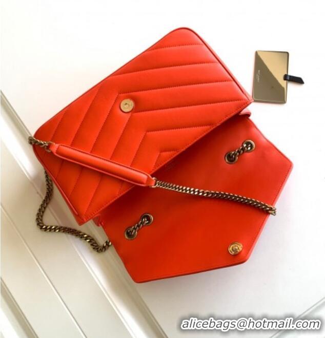 Trendy Design Saint Laurent Loulou Medium Bag in Matelasse Lambskin 801439 Celosia Red 2025