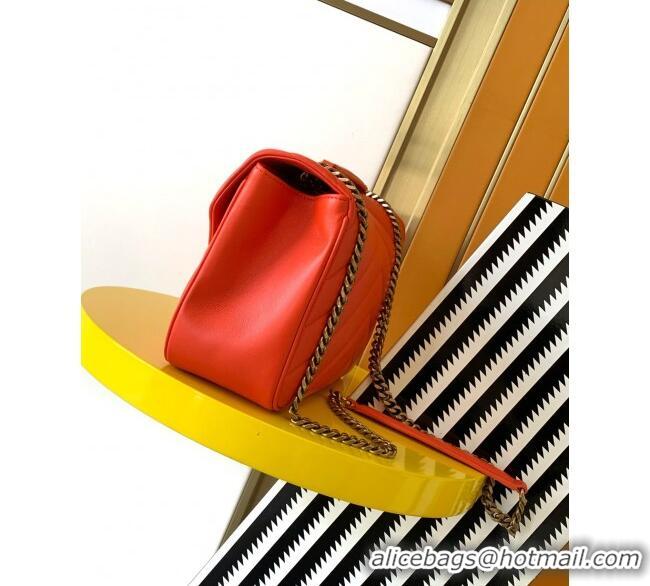 Trendy Design Saint Laurent Loulou Medium Bag in Matelasse Lambskin 801439 Celosia Red 2025