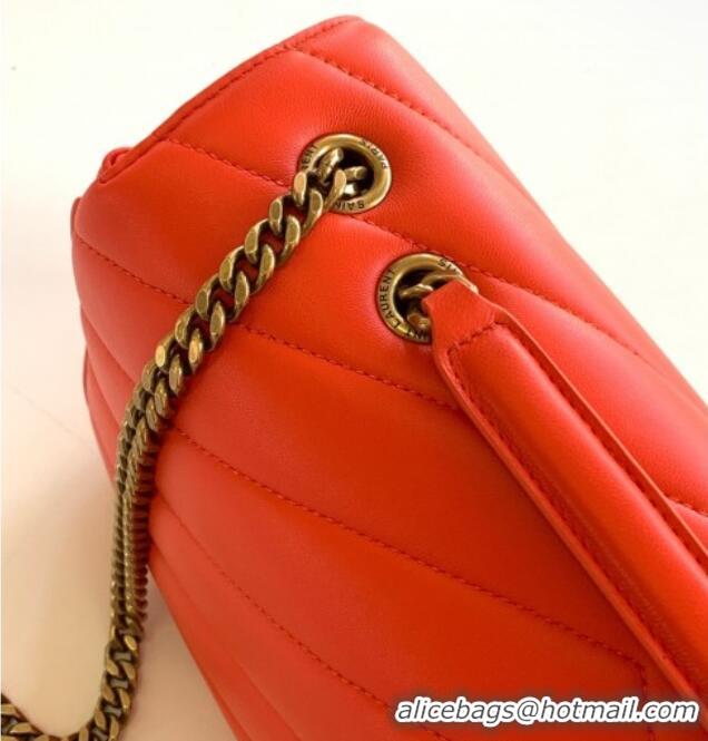 Trendy Design Saint Laurent Loulou Medium Bag in Matelasse Lambskin 801439 Celosia Red 2025