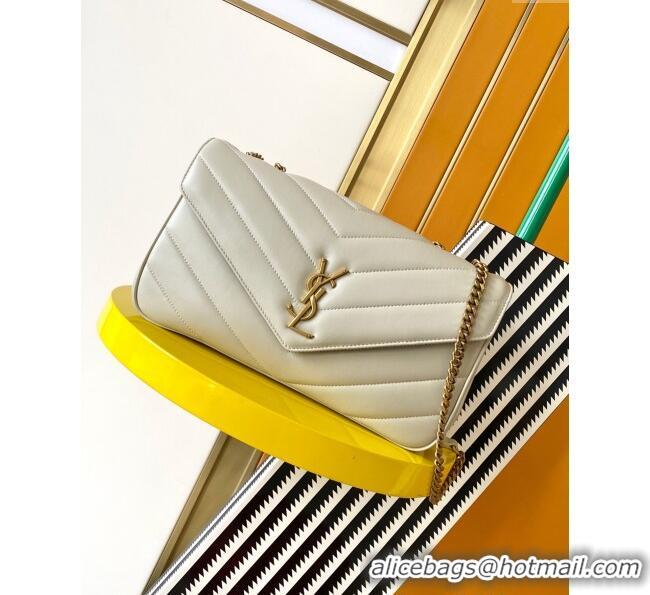 New Design Saint Laurent Loulou Medium Bag in Matelasse Lambskin 801439 White 2025