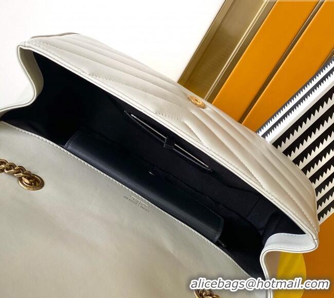 New Design Saint Laurent Loulou Medium Bag in Matelasse Lambskin 801439 White 2025