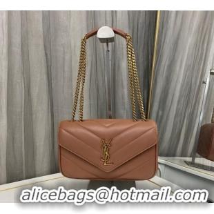 Good Taste Saint Laurent Loulou Small Bag in Matelasse Lambskin 801437 Brown 2025