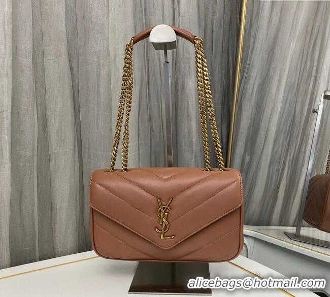 Good Taste Saint Laurent Loulou Small Bag in Matelasse Lambskin 801437 Brown 2025
