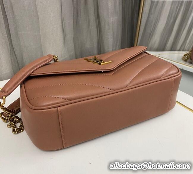 Good Taste Saint Laurent Loulou Small Bag in Matelasse Lambskin 801437 Brown 2025