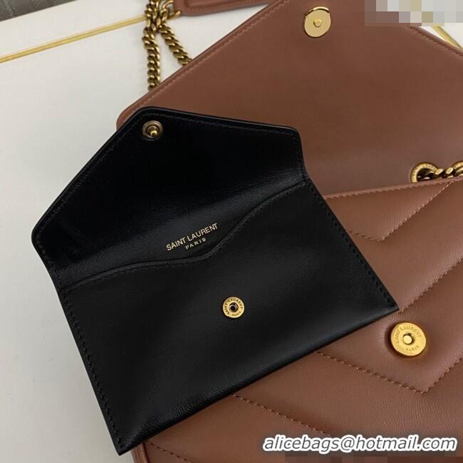 Good Taste Saint Laurent Loulou Small Bag in Matelasse Lambskin 801437 Brown 2025