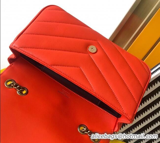 Low Cost Saint Laurent Loulou Small Bag in Matelasse Lambskin 801437 Celosia Red 2025