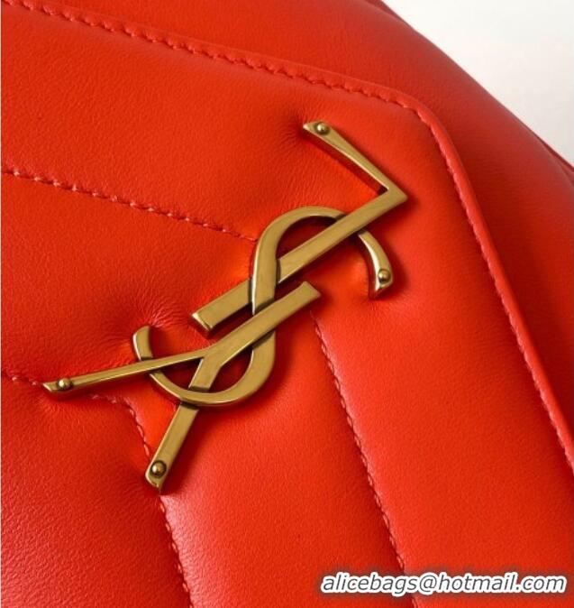 Low Cost Saint Laurent Loulou Small Bag in Matelasse Lambskin 801437 Celosia Red 2025