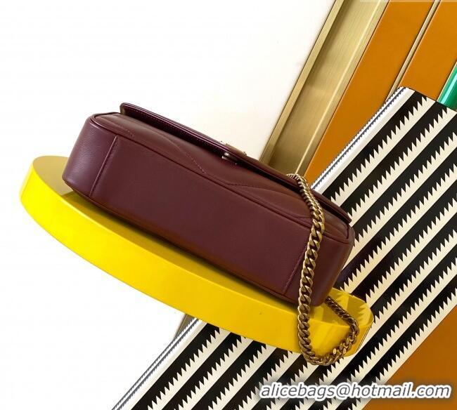 Best Price Saint Laurent Loulou Small Bag in Matelasse Lambskin 801437 Burgundy 2025