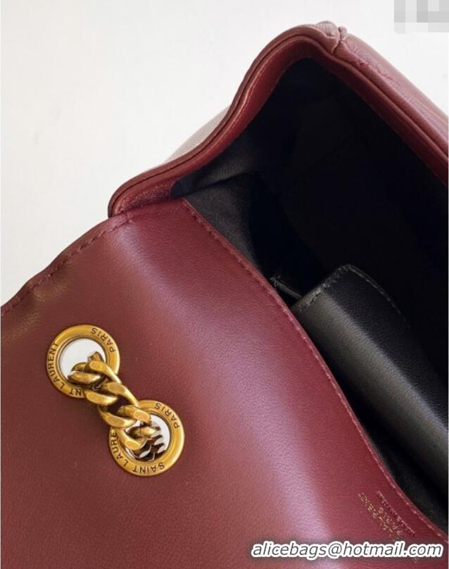 Best Price Saint Laurent Loulou Small Bag in Matelasse Lambskin 801437 Burgundy 2025