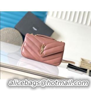 Super Quality Saint Laurent Loulou Small Bag in Matelasse Lambskin 801437 Hortensia Pink 2025