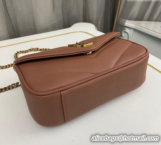 Traditional Specials Saint Laurent Loulou Mini Bag in Matelasse Lambskin 821749 Brown 2025