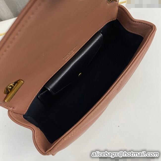 Traditional Specials Saint Laurent Loulou Mini Bag in Matelasse Lambskin 821749 Brown 2025