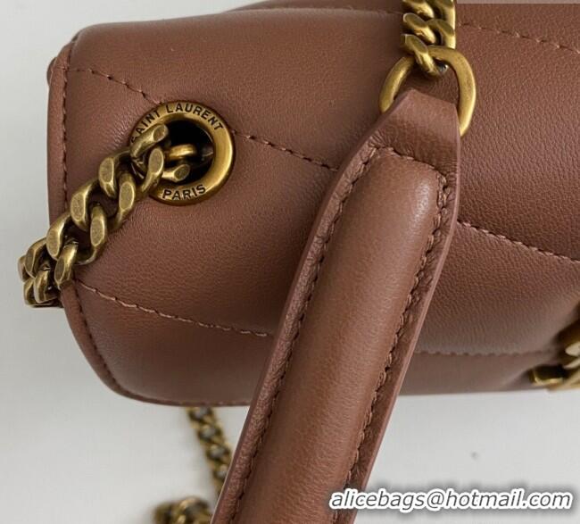 Traditional Specials Saint Laurent Loulou Mini Bag in Matelasse Lambskin 821749 Brown 2025
