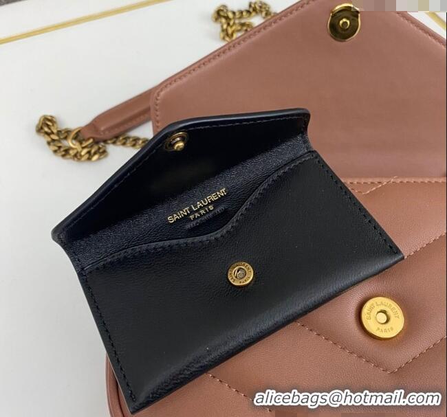 Traditional Specials Saint Laurent Loulou Mini Bag in Matelasse Lambskin 821749 Brown 2025