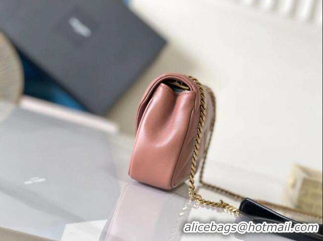 Top Design Saint Laurent Loulou Mini Bag in Matelasse Lambskin 821749 Hortensia Pink 2025