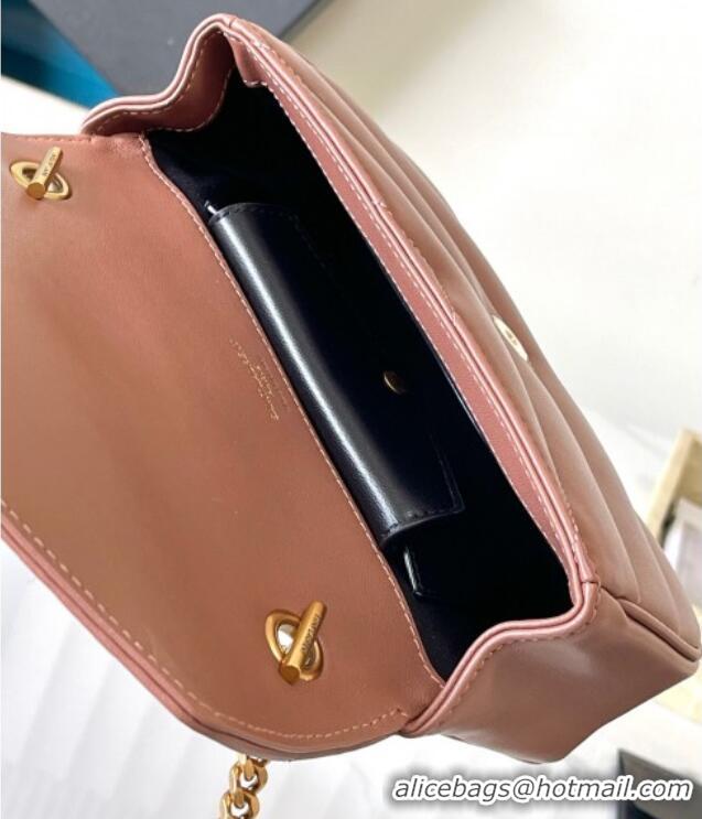 Top Design Saint Laurent Loulou Mini Bag in Matelasse Lambskin 821749 Hortensia Pink 2025