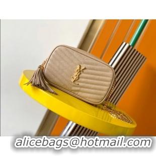 Buy Cheap Saint Laurent Lou Mini Camera Bag with Tassel in Matelasse Grained Leather 585040 Beige 2025