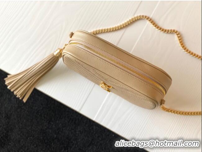 Buy Cheap Saint Laurent Lou Mini Camera Bag with Tassel in Matelasse Grained Leather 585040 Beige 2025