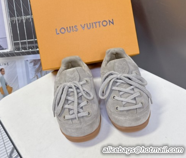 Buy Luxury Louis Vuitton LV Yeti Lace Up Platform Shoe in Suede 1AIJDZ Grey 1022064