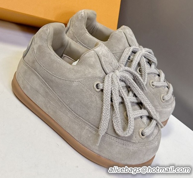 Buy Luxury Louis Vuitton LV Yeti Lace Up Platform Shoe in Suede 1AIJDZ Grey 1022064