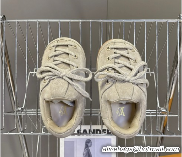 Buy Luxury Louis Vuitton LV Yeti Lace Up Platform Shoe in Suede 1AIJDZ Grey 1022064