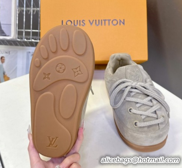 Buy Luxury Louis Vuitton LV Yeti Lace Up Platform Shoe in Suede 1AIJDZ Grey 1022064