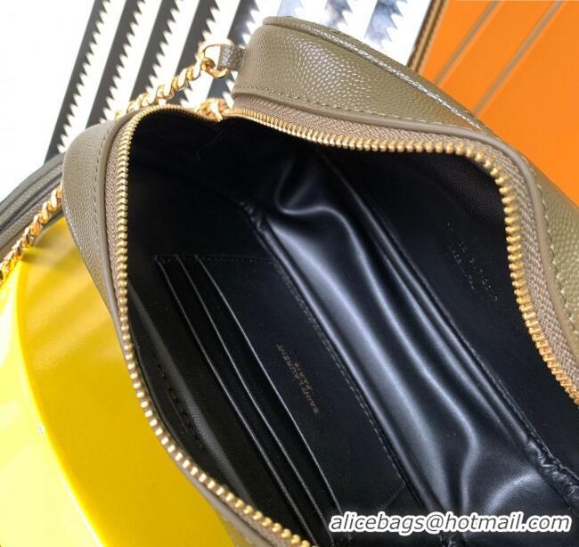 Grade Design Saint Laurent Lou Mini Camera Bag with Tassel in Matelasse Grained Leather 585040 Green 2025