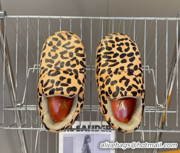 Stylish Louis Vuitton LV Yeti Slip On Platform Shoe in Leopard Print 1AIJD5 Yellow 1022065