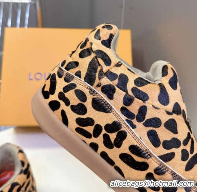 Stylish Louis Vuitton LV Yeti Slip On Platform Shoe in Leopard Print 1AIJD5 Yellow 1022065