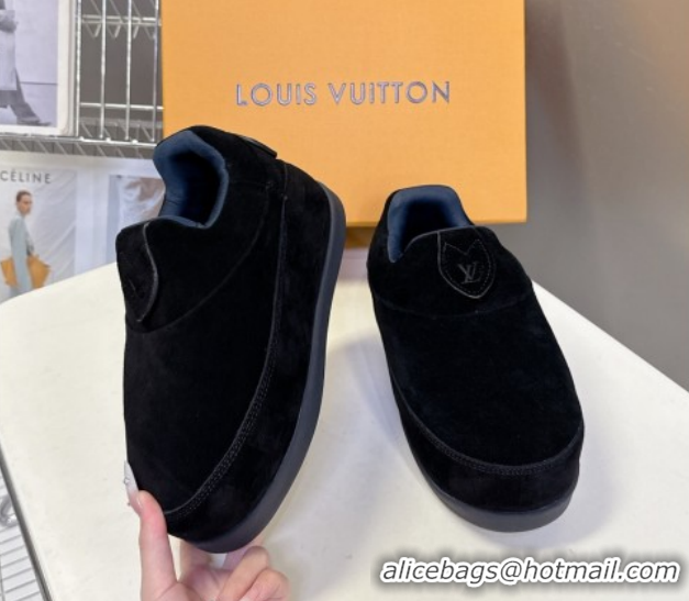 Shop Cheap Louis Vuitton LV Yeti Slip On Platform Shoe in Suede 1AIJD5 Black 1022066