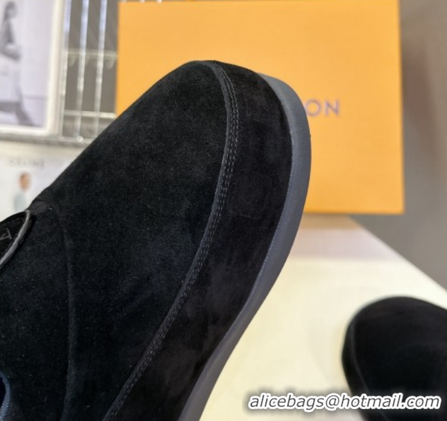 Shop Cheap Louis Vuitton LV Yeti Slip On Platform Shoe in Suede 1AIJD5 Black 1022066