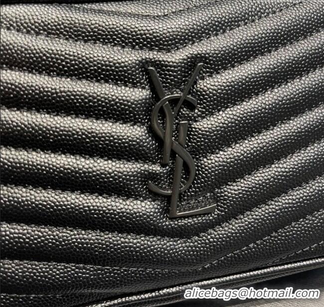 Best Product Saint Laurent Lou Mini Camera Bag with Tassel in Matelasse Grained Leather 585040 All Black 2025