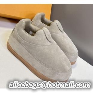 Duplicate Louis Vuitton LV Yeti Slip On Platform Shoe in Suede 1AIJD5 Grey 1022067