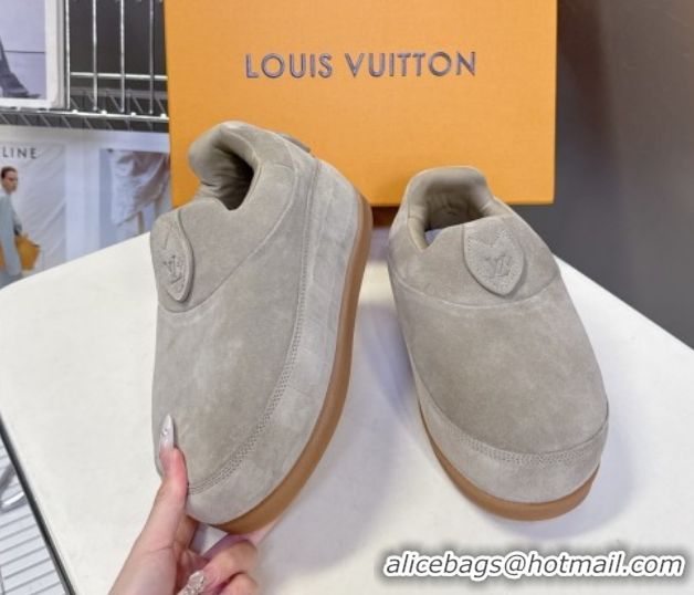 Duplicate Louis Vuitton LV Yeti Slip On Platform Shoe in Suede 1AIJD5 Grey 1022067