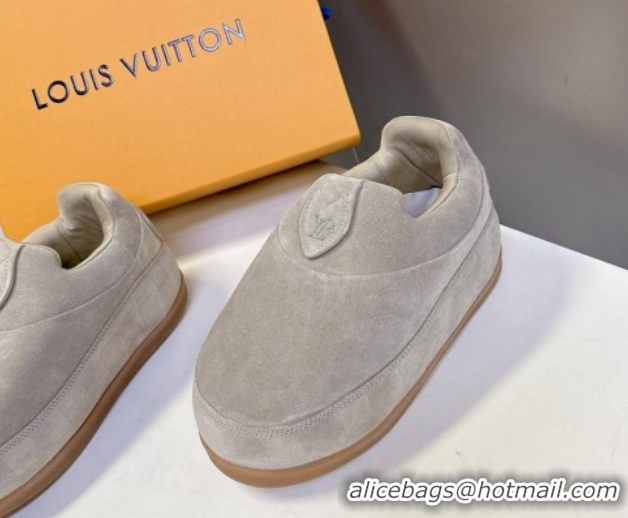Duplicate Louis Vuitton LV Yeti Slip On Platform Shoe in Suede 1AIJD5 Grey 1022067