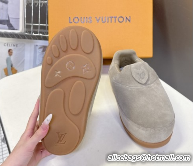 Duplicate Louis Vuitton LV Yeti Slip On Platform Shoe in Suede 1AIJD5 Grey 1022067
