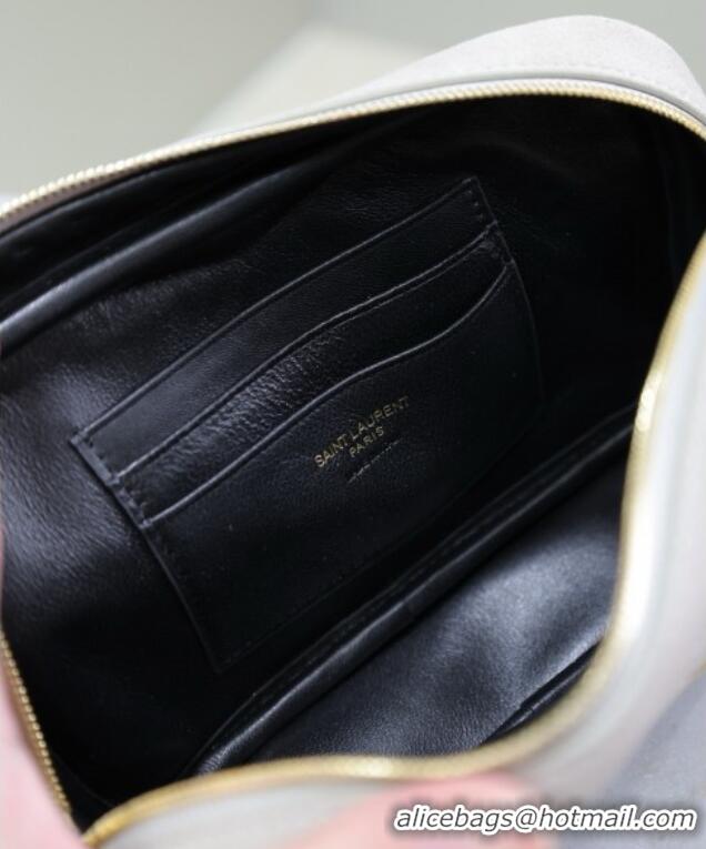 Good Product Saint Laurent Lou Mini Chain Camera Bag in Matelasse Suede 585040 Grey 2025