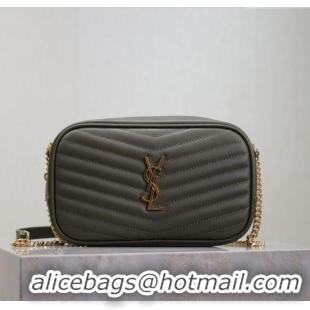 Unique Style Saint Laurent Lou Mini Chain Camera Bag in Matelasse Leather 585040 Green 2025