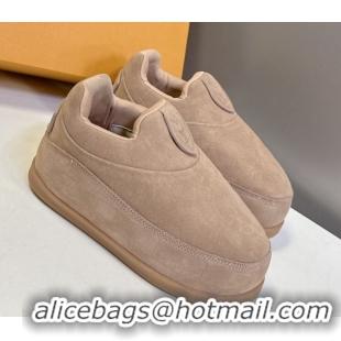 Charming Louis Vuitton LV Yeti Slip On Platform Shoe in Suede 1AIJD5 Beige 1022068